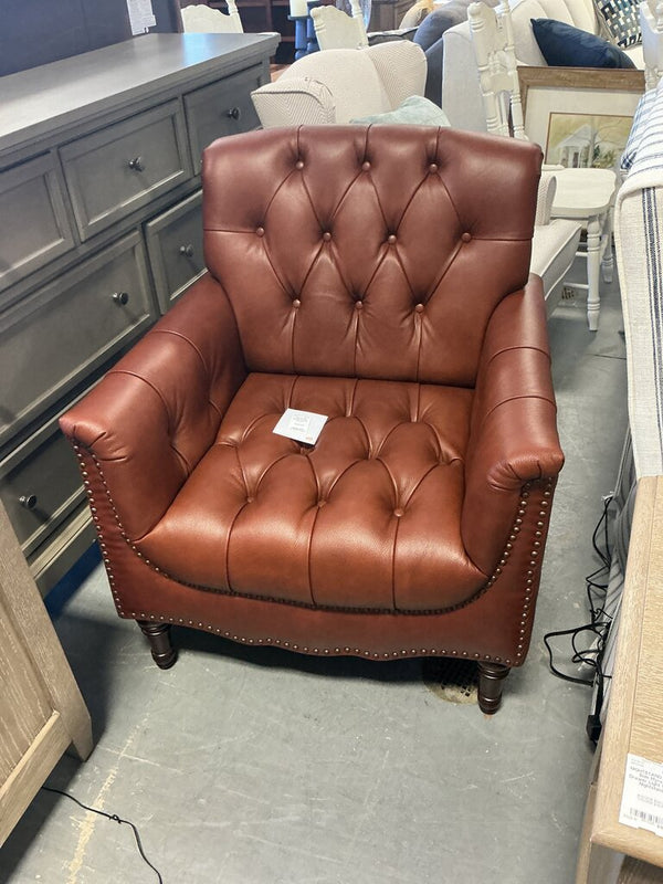 Enrique Genuine Leather Armchair Brown