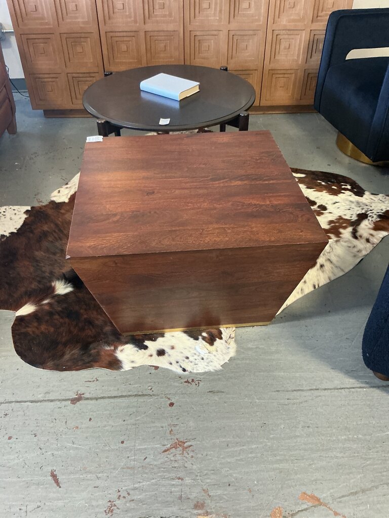 Abba Mango Wood 28"W Coffee Table- Cognac Brown (As-Is)