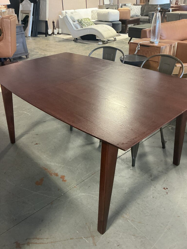 Draper Rectangle MCM Dining Table- Walnut w/ Butterfly Leaf (As-Is, Veneer, Leaf)
