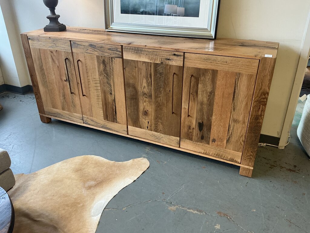 Amish Reclaimed 4 Door Cabinet- Natural Matte