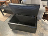 Cosmopolitan Faux Leather Storage Ottoman- Midnight Black