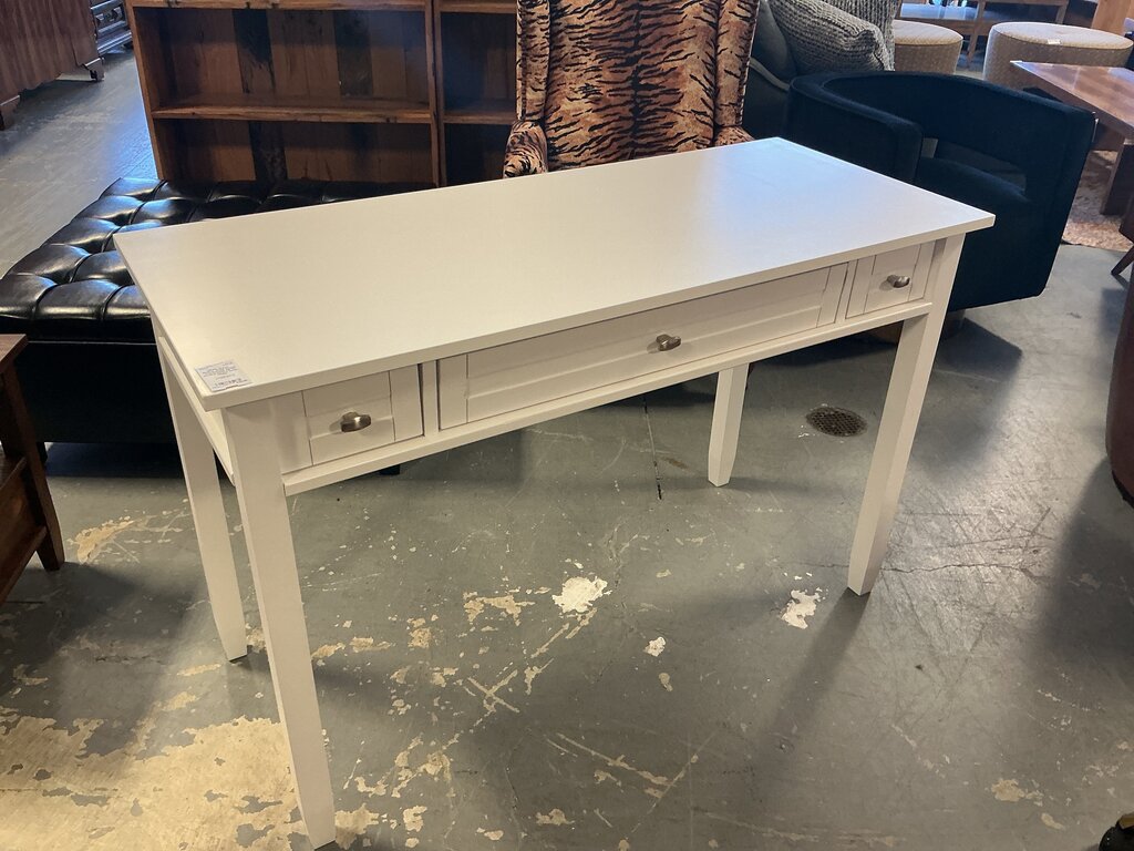 Warm Shaker Solid Wood Transitional 48"W Writing Office Desk- White