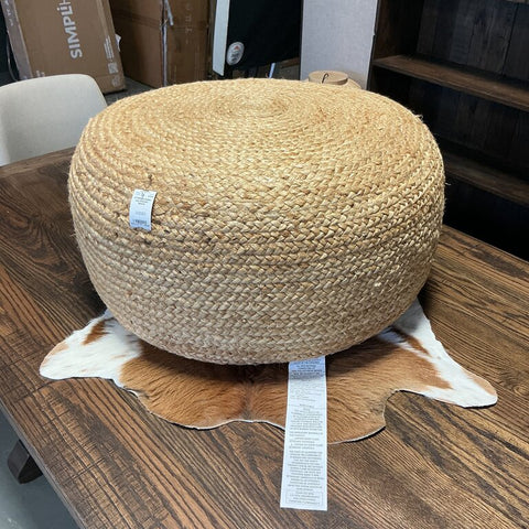 Addley Jute Ottoman - Natural