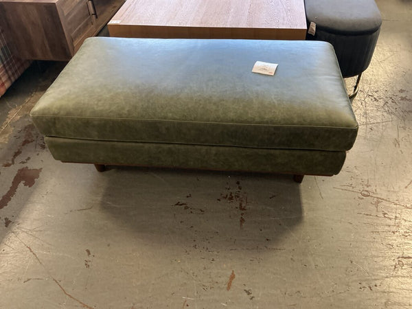 Morrison Genuine Leather MCM Ottoman- Moss Green