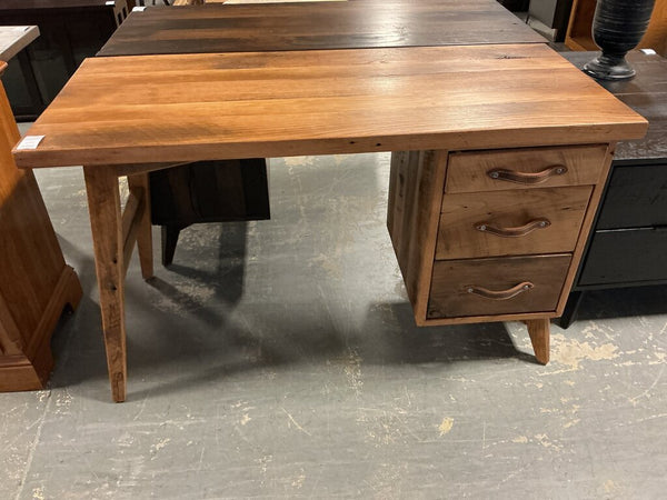 Amish MCM Reclaimed Desk 3 Drawers- Medium Stain