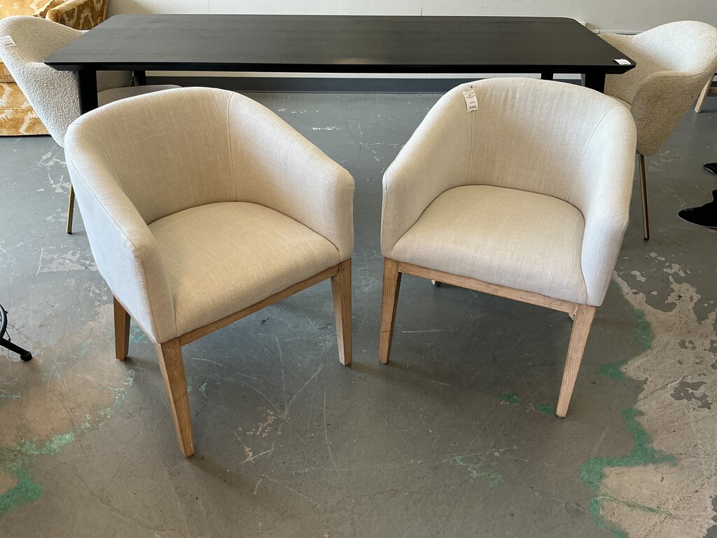 Taupe/Wood Dining Chair (Pair)