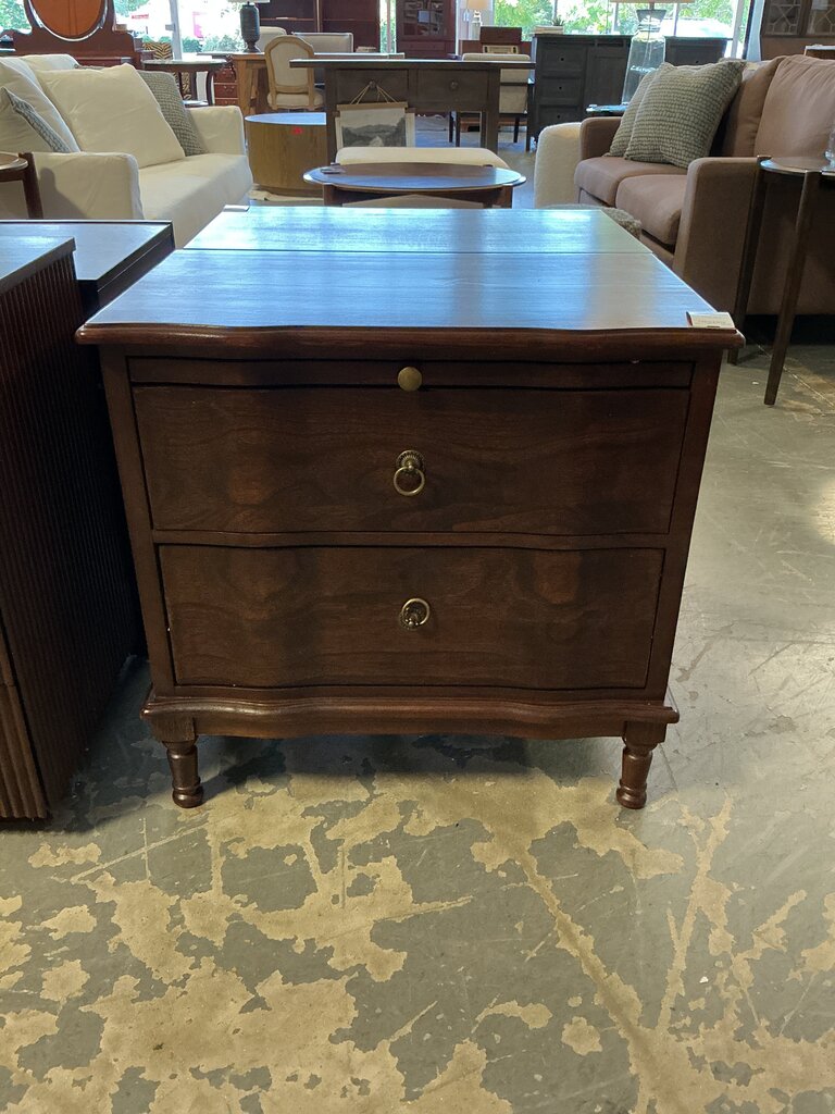 Becky 2-Drawer Nightstand-Walnut