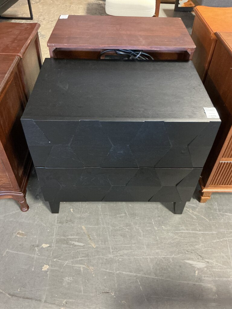 Helga 2 - Drawer Nightstand-BLACK