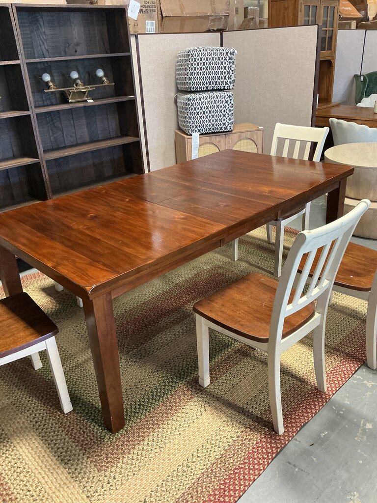 Dining Table with set of Chairs + Bench w/ Butterfly Leaf