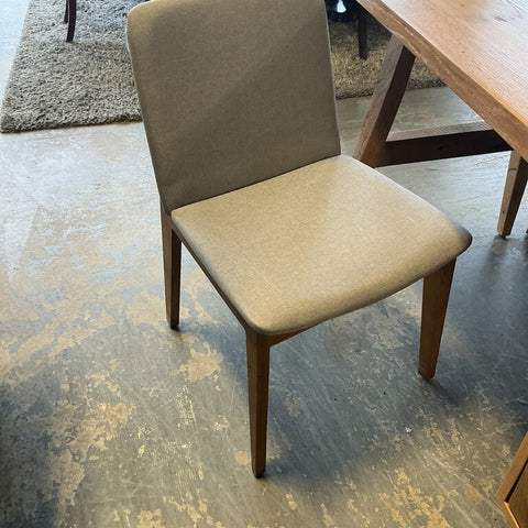 Selena Dining Chair in Light Grey Linen Look Fabric