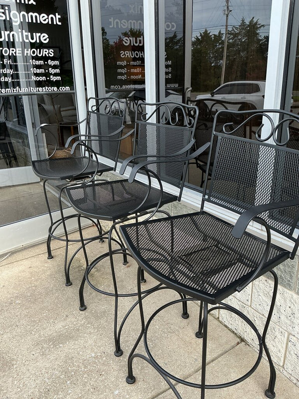 (Set of 3) Metal Swivel Stool
