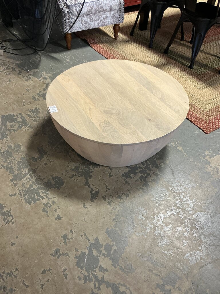 Elmbrook Drum Coffee Table- White Wash
