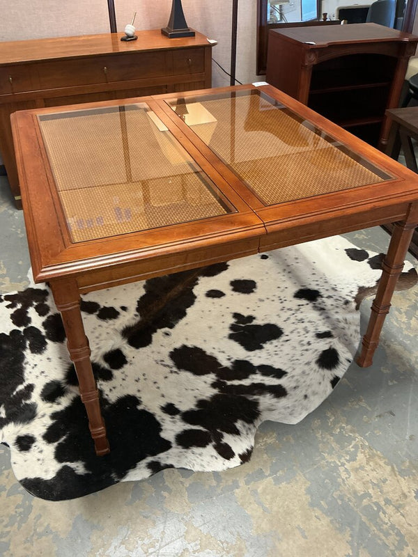 Glass Top Dining Table w/ Leaf