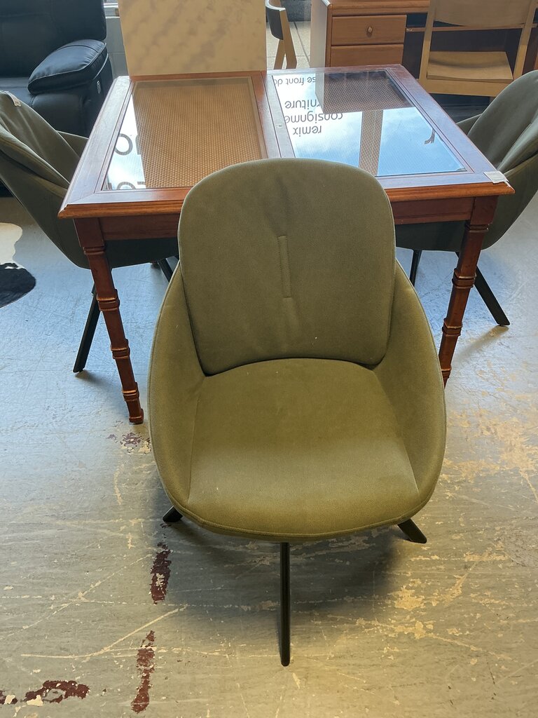 Faux Suede Dining Chairs - Green (SET of 3)