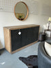 Natural & Metal 4 Door Credenza