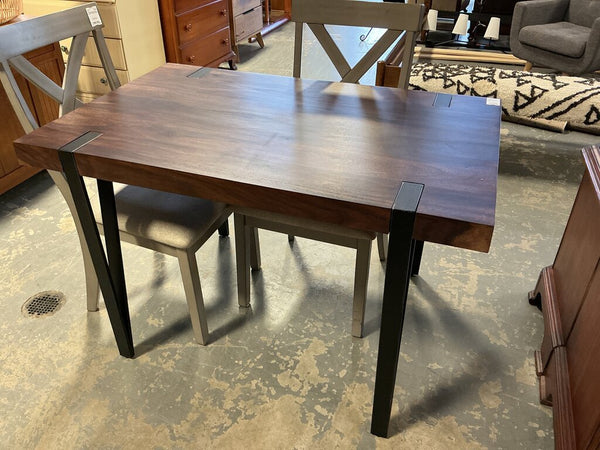 Dark Mango Wood Dining Table Metal Leg