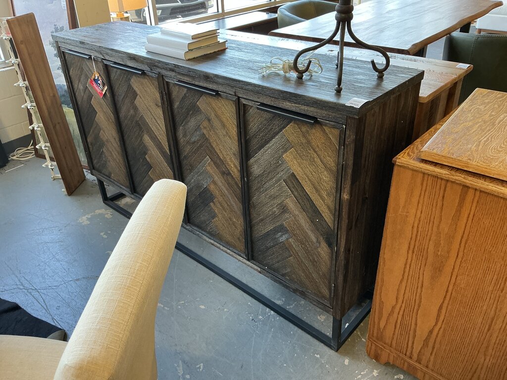Dark Wood 4 Door Cabinet