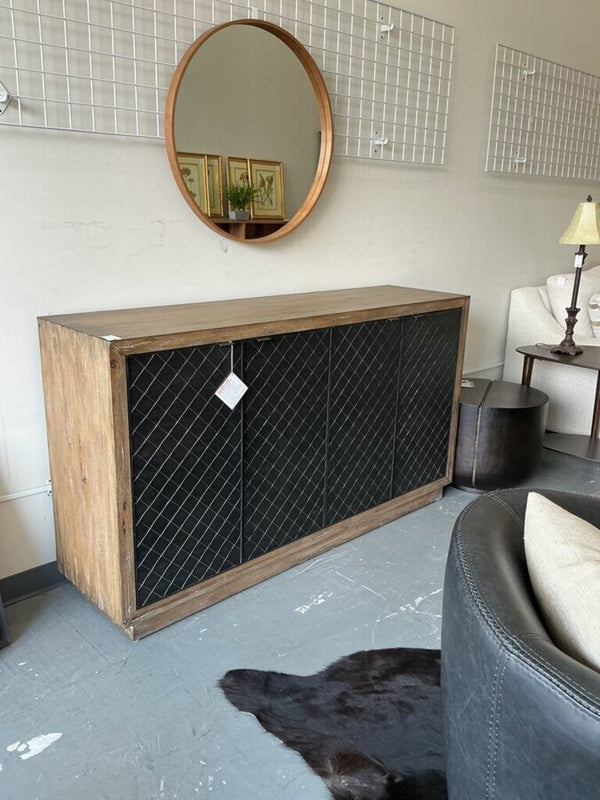 Natural & Metal 4 Door Credenza