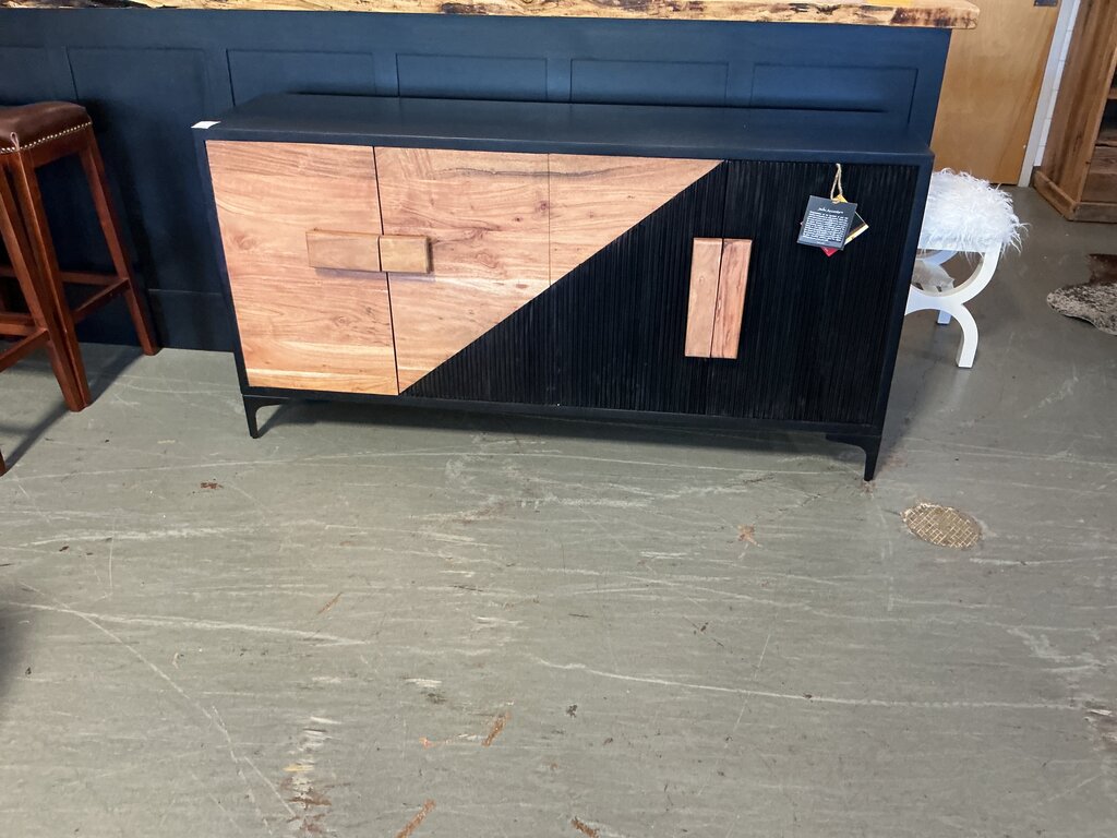 Black/Wood Asymmetrical Console