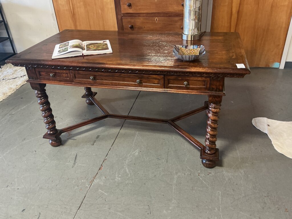 Vintage Dark Wood Desk