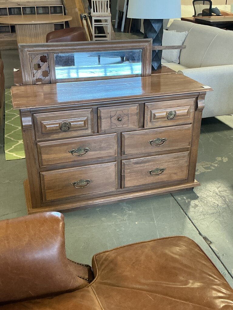 Vintage 7-Drawer Dresser w/ Mirror (As-Is)