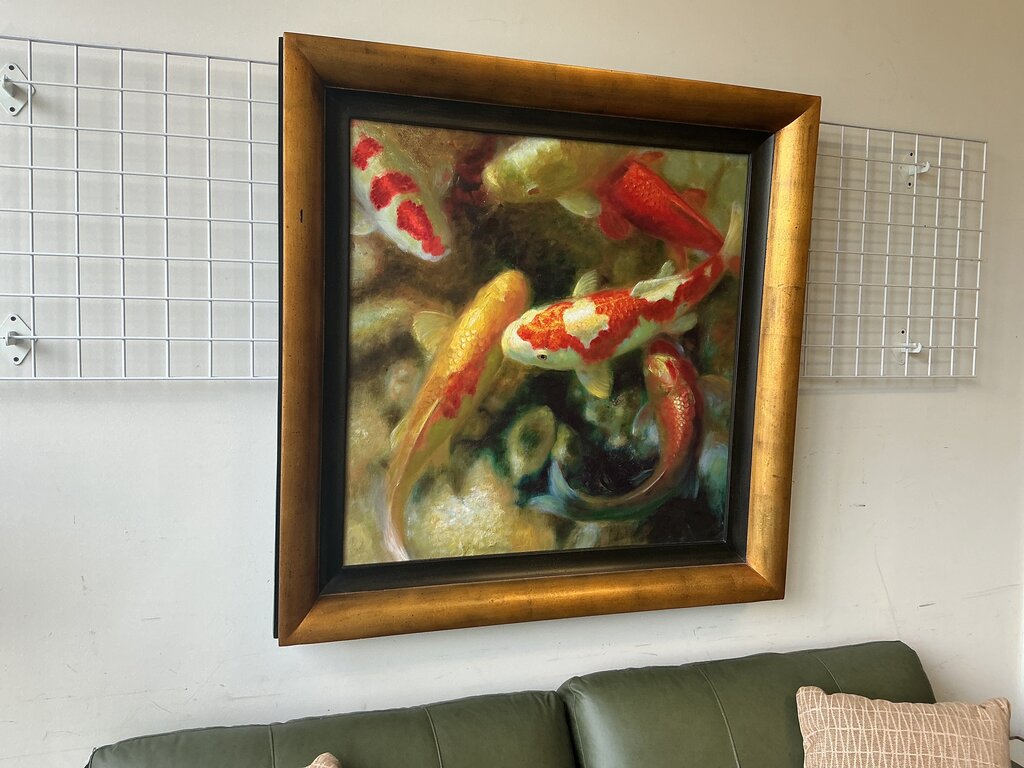 Framed Painting of Koi by Z Gallerie (3'9"x3'9")