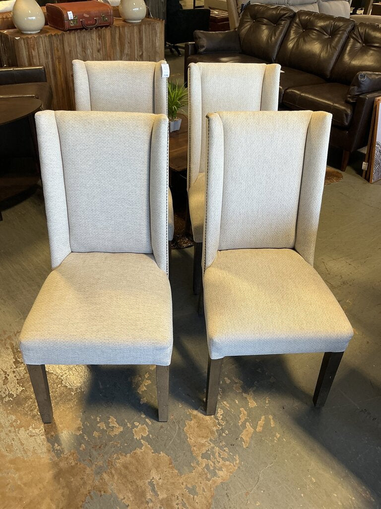 (Set Of Four) Cream Upholstered Dining Chair