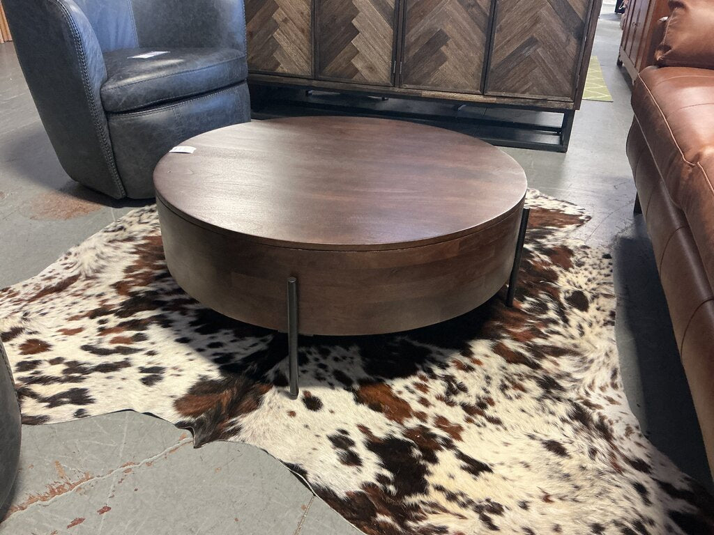 Rayburn Round Coffee Table- Walnut Brown
