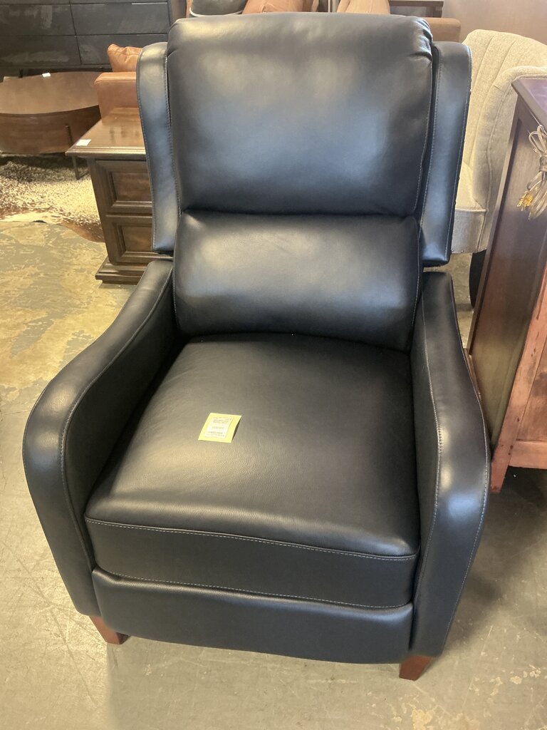Hyde Genuine Leather Recliner- Navy