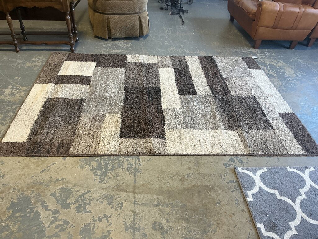 Brown Geometric Area Rug