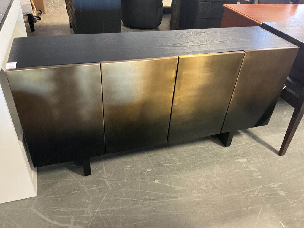 Black and Bronze 4 Door Credenza