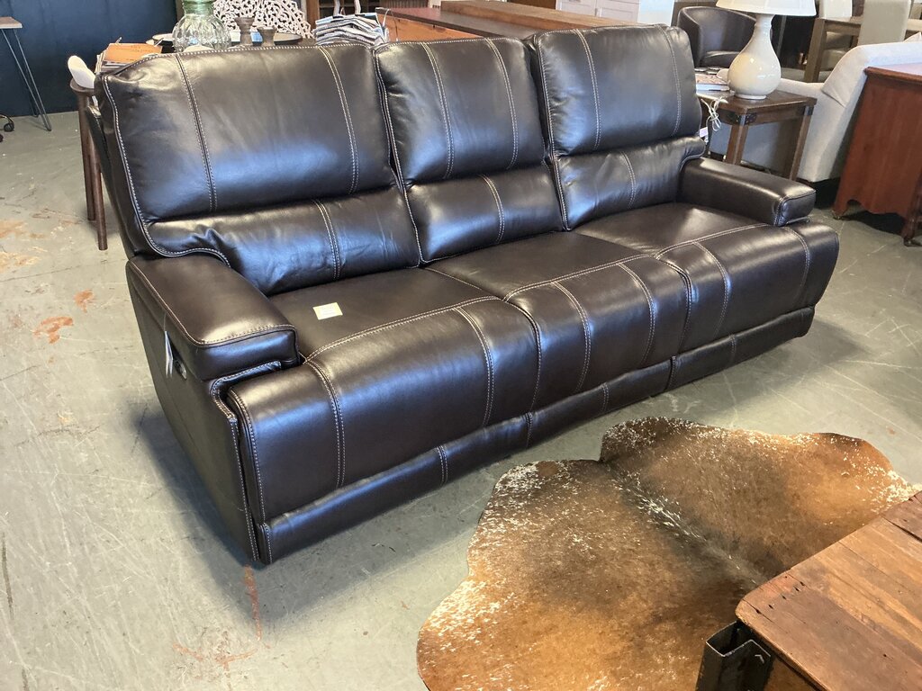 Powered Leather Reclining Sofa- Verona Coffee (Cordless)