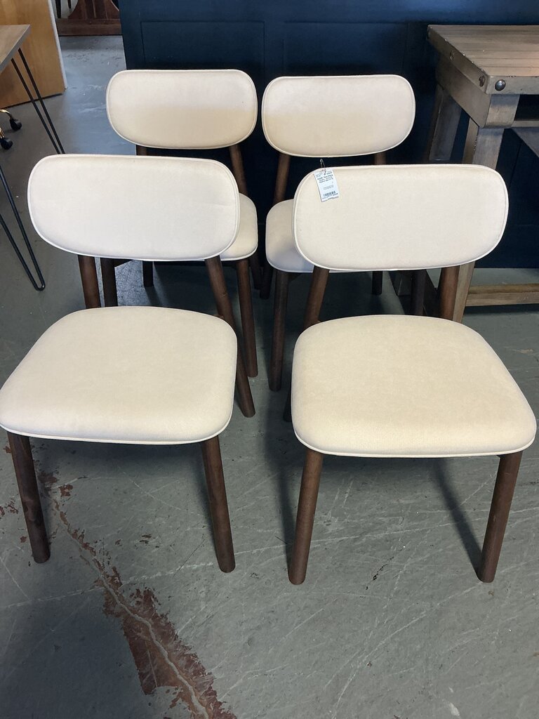 Maia Dining Chairs - Ivory & Walnut (Set of 4)