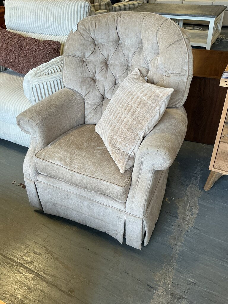 Beige Tufted Back Rocker