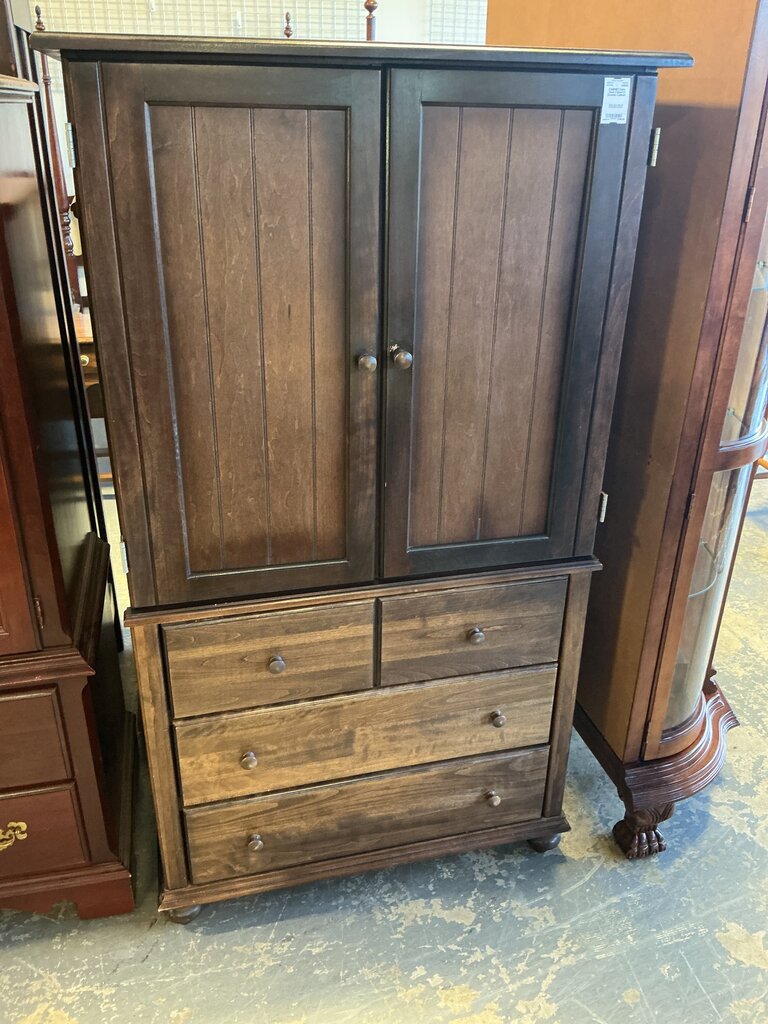 Dark Stain 2 Door/3 Drawer Cabinet