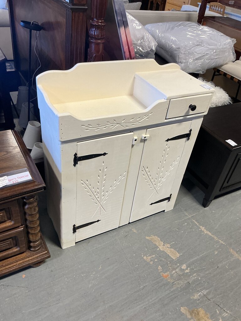 Vintage White Painted Washstand