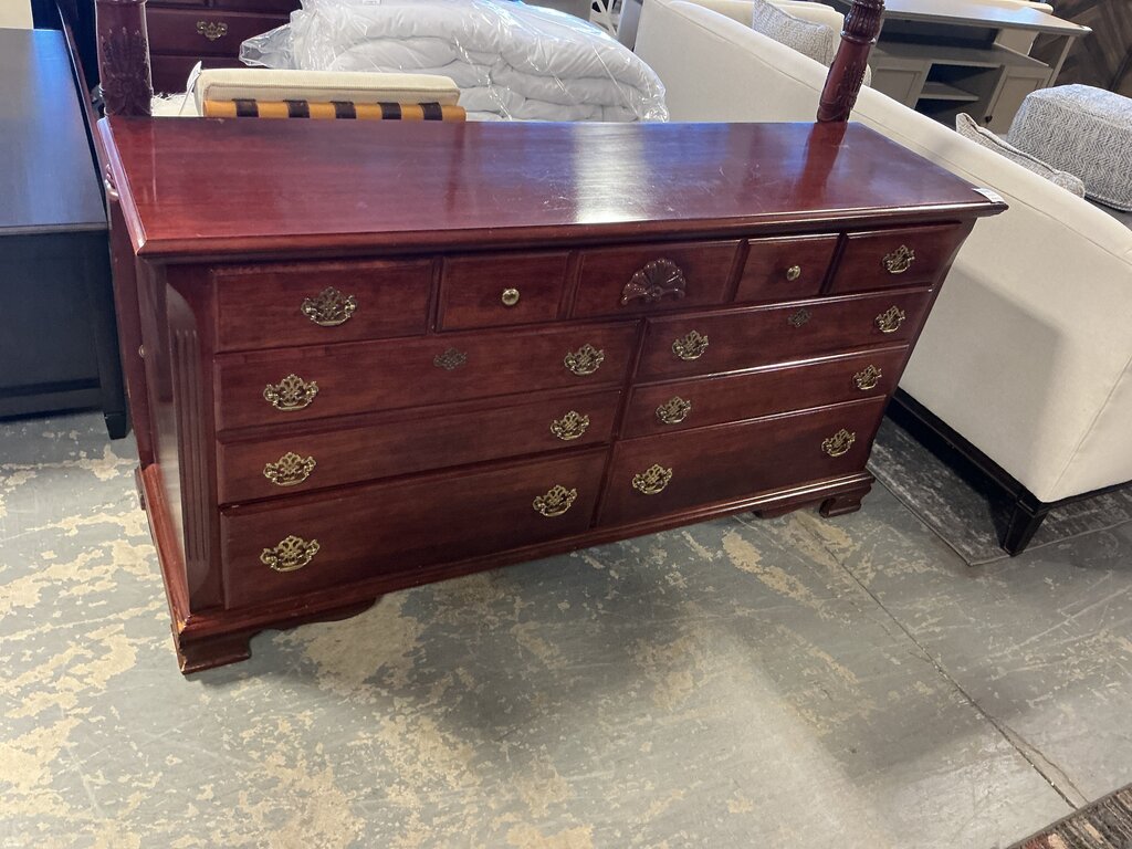 Cherry Tone 7 Drawer Dresser (As-Is)