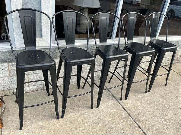 Black Metal Bar Stools 30.5" (SET of 5)