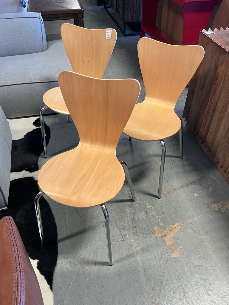 Light Wood Modern Dining Chairs (SET of 3)