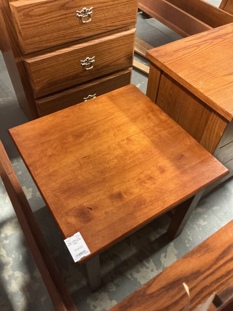 Light Wood Two-Tier End Table