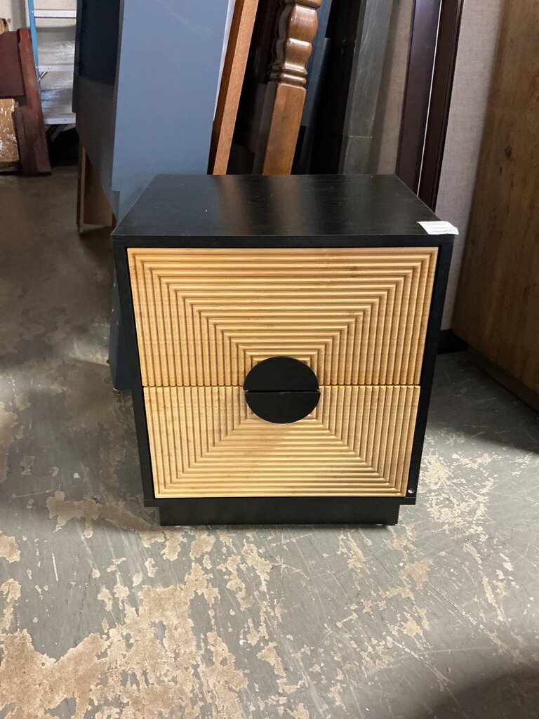 Two-tone Nightstand- Black/Natural