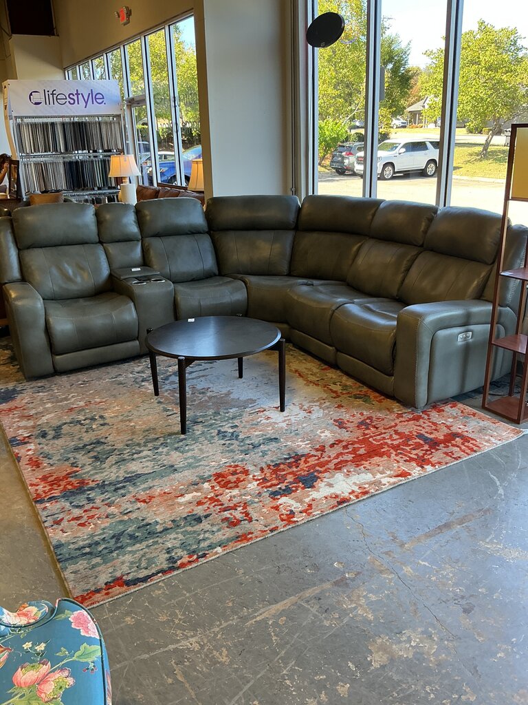 Haverty's Powered Leather Sectional (As-Is)