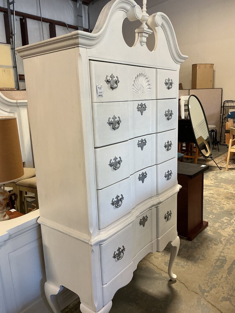 White Tall Boy Chest of Drawers