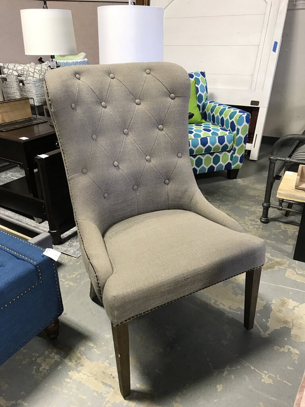Grey Nailhead Wingback Chair Four Hands (As-is Sunfading)
